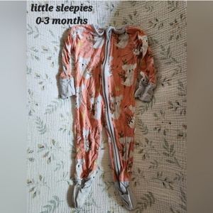 Little Sleepies 0-3 Month Long Sleeve Zipper Pajamas